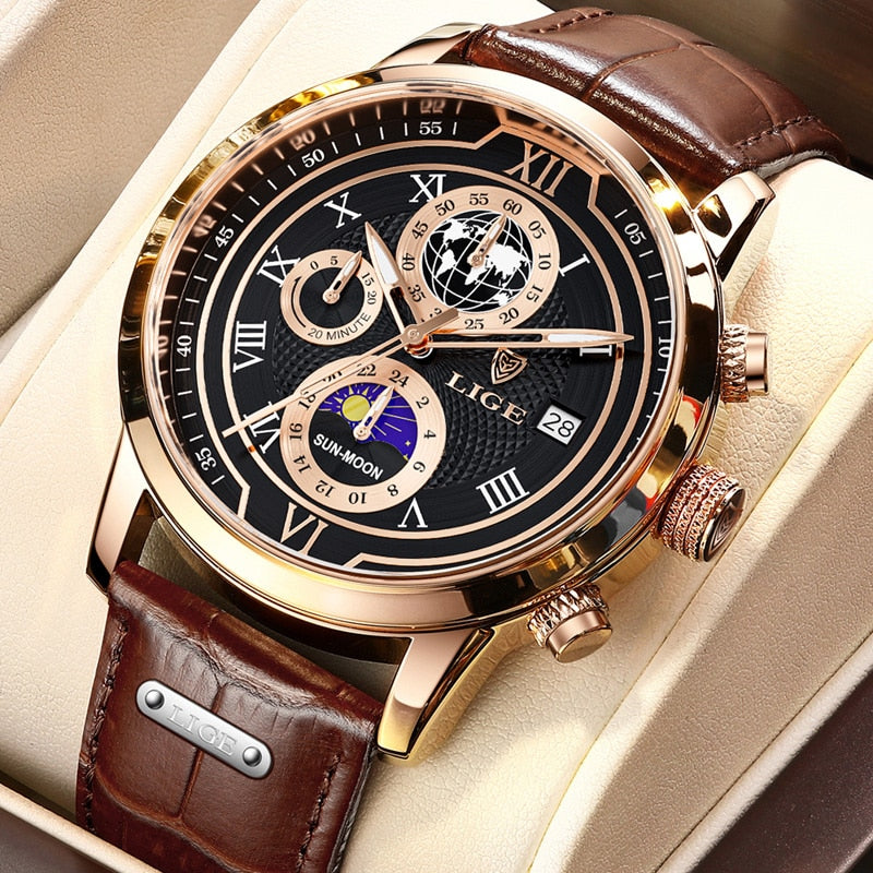 VierraSol | Reloj Clásico de Cronógrafo para Hombre | Reloj de Pulsera de Lujo Elegante y Funcional para Cada Ocasión