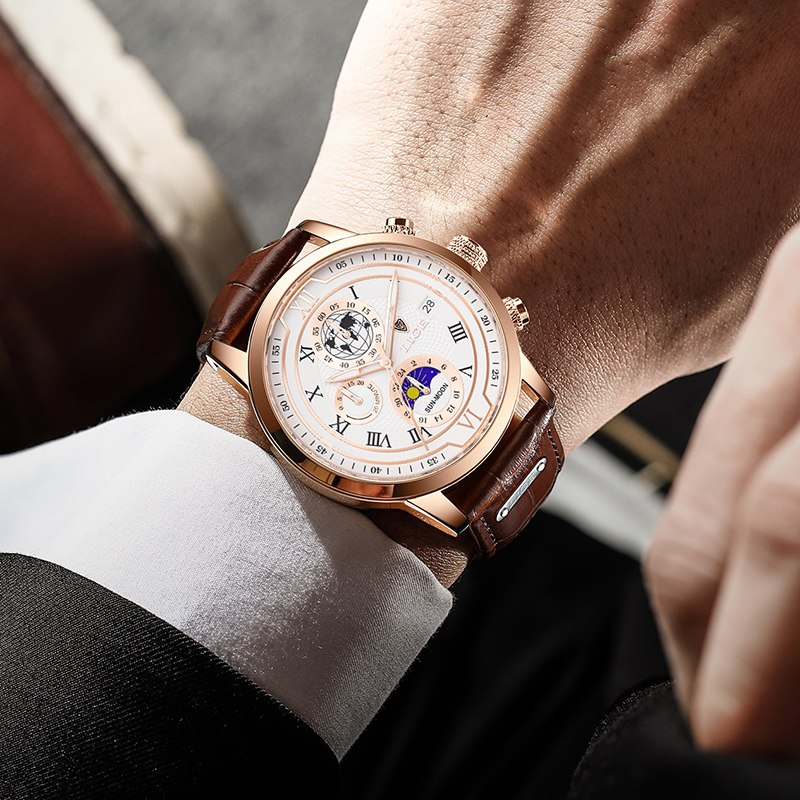 VierraSol | Reloj Clásico de Cronógrafo para Hombre | Reloj de Pulsera de Lujo Elegante y Funcional para Cada Ocasión
