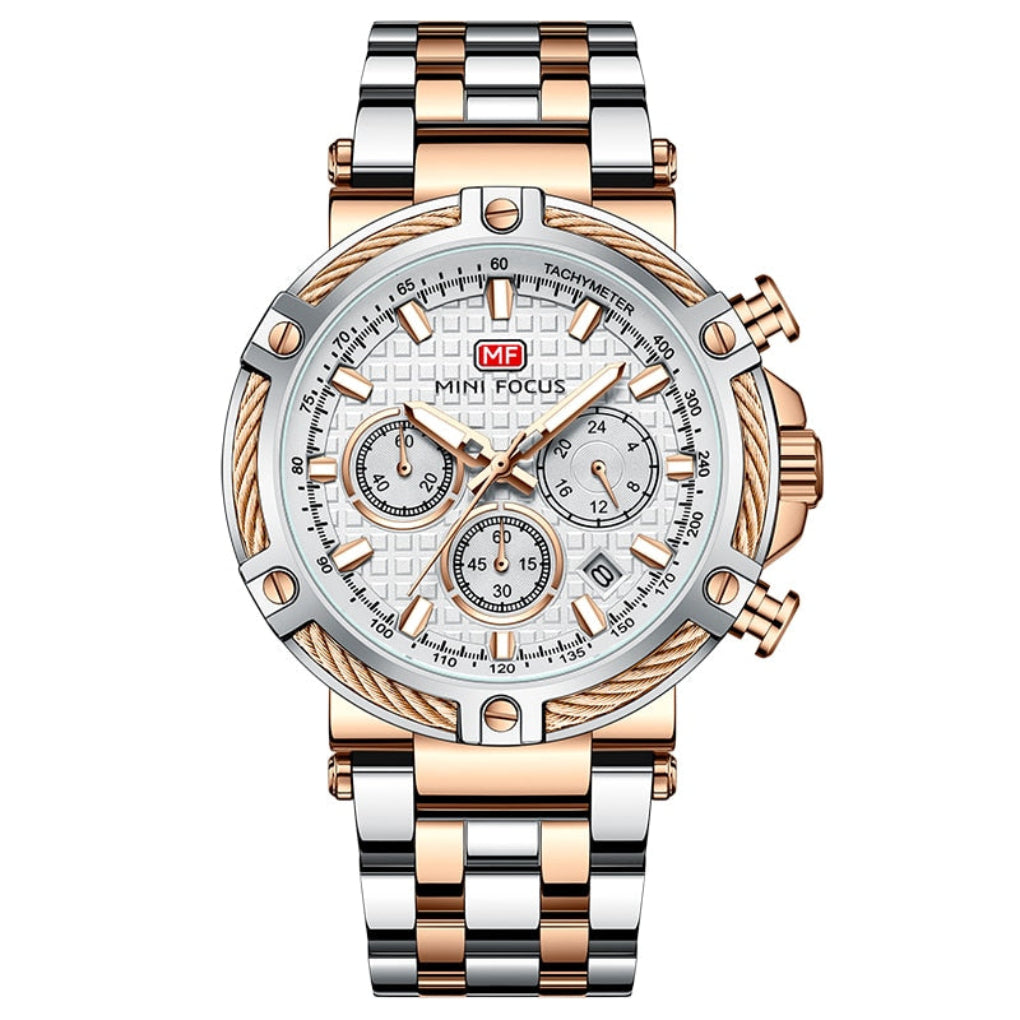 VierraSol | Reloj Cronógrafo para Hombre con Bezel de Cable
