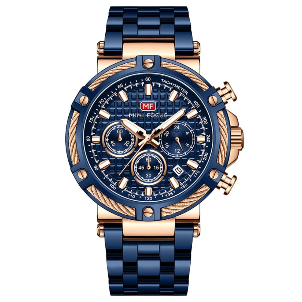 VierraSol | Reloj Cronógrafo para Hombre con Bezel de Cable