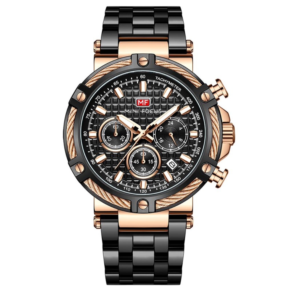 VierraSol | Reloj Cronógrafo para Hombre con Bezel de Cable