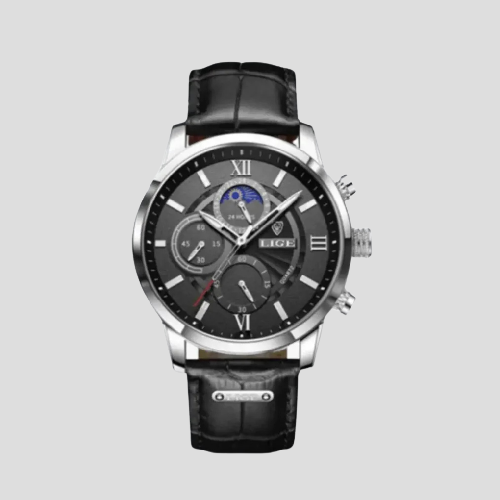 VierraSol | Reloj de Cuarzo para Hombre con Esfera de Fase Lunar