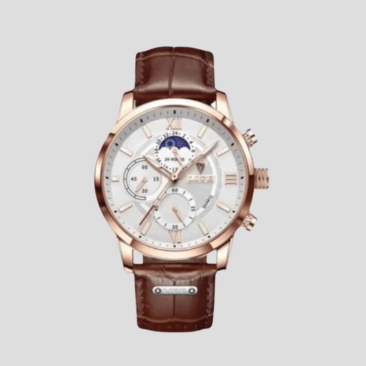 VierraSol | Reloj de Cuarzo para Hombre con Esfera de Fase Lunar