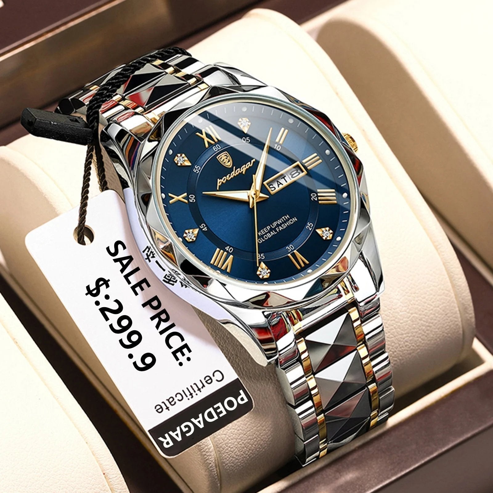 VierraSol | Reloj de lujo para hombres a prueba de agua de la mejor marca con función luminosa