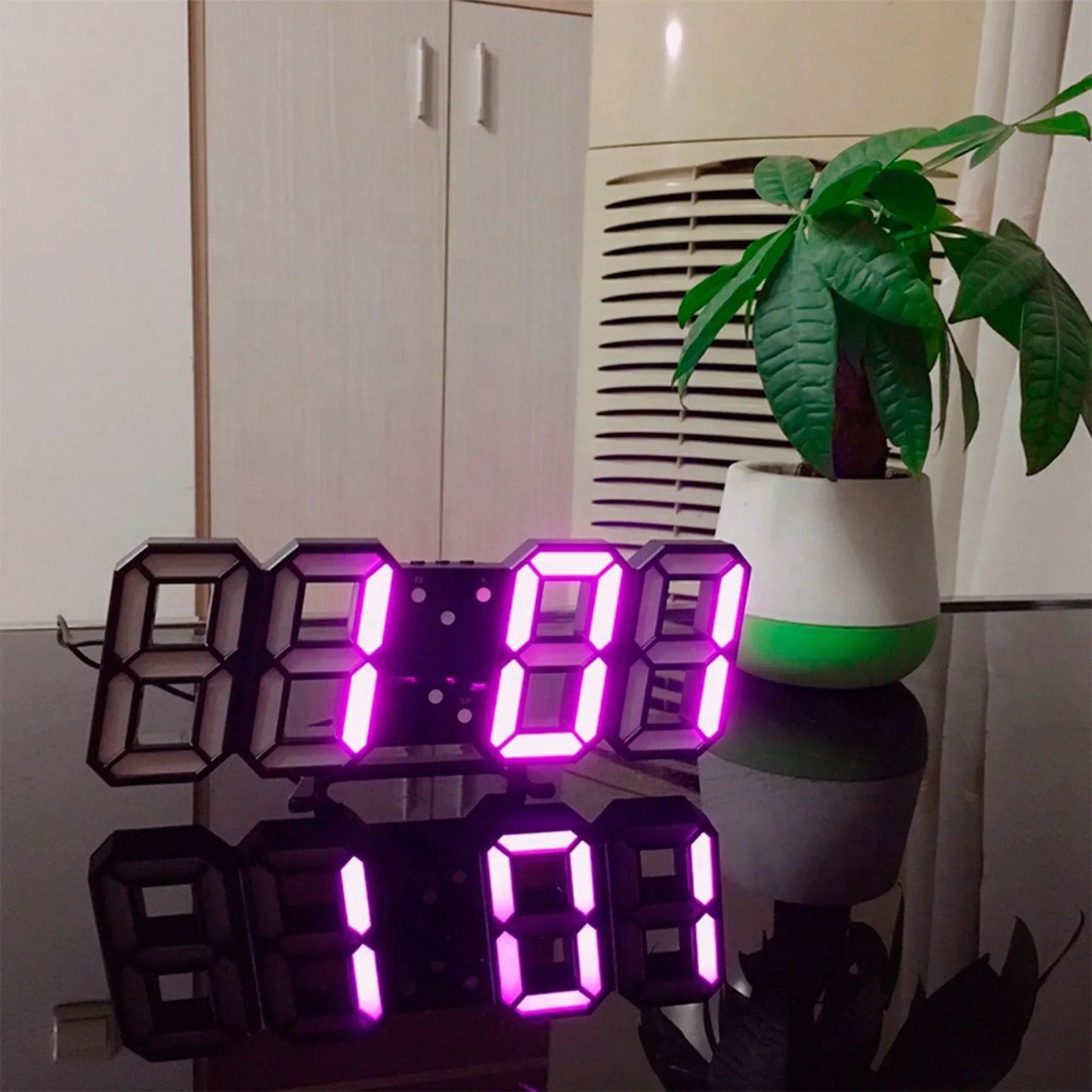 VierraSol | Reloj de Pared LED 3D LumiSync – Reloj Digital Moderno con Iluminación Regulable