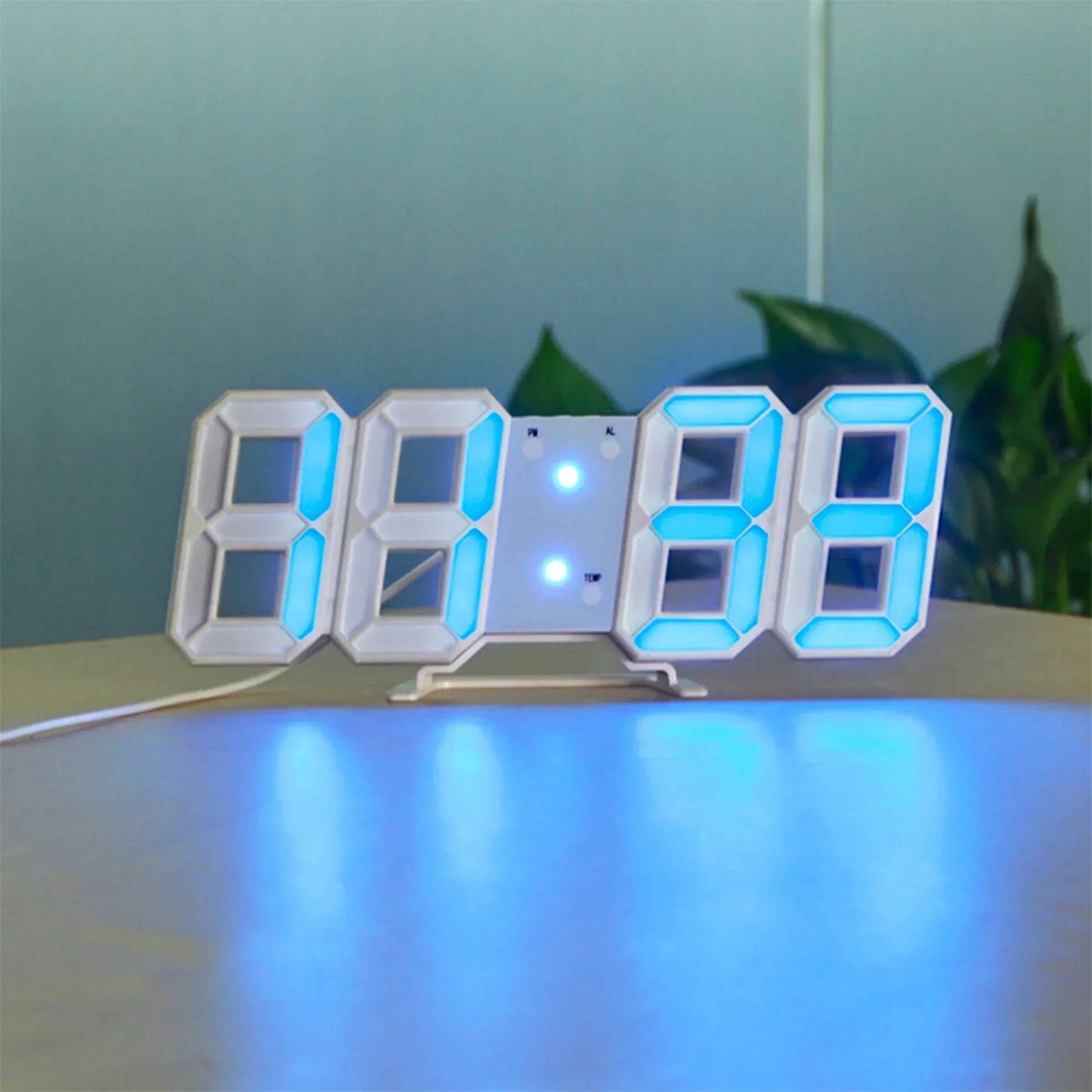 VierraSol | Reloj de Pared LED 3D LumiSync – Reloj Digital Moderno con Iluminación Regulable