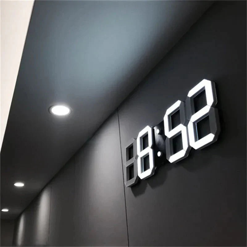 VierraSol | Reloj de Pared LED 3D LumiSync – Reloj Digital Moderno con Iluminación Regulable