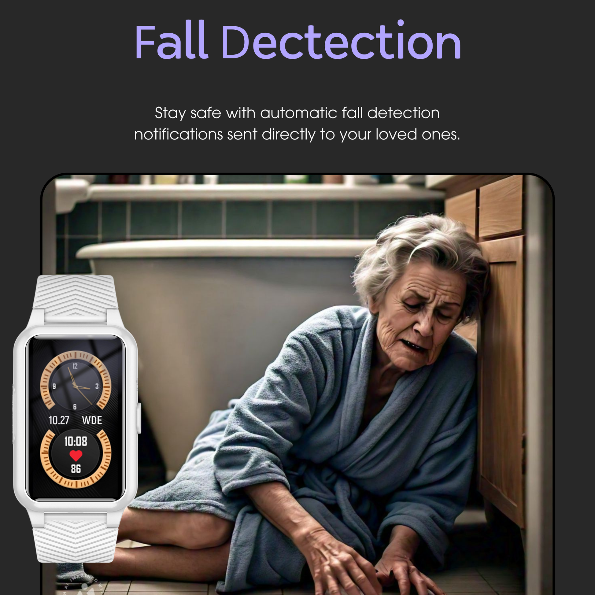 VierraSol | Reloj de Seguridad para Personas Mayores con Detección de Caídas y GPS – Reloj Inteligente Smart Care