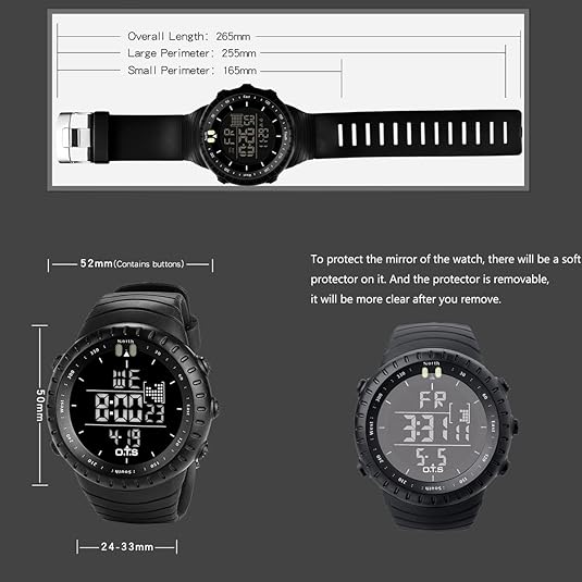 VierraSol | Reloj Digital Deportivo Impermeable para Hombre Henry – A Prueba de Golpes, Táctico y con Retroiluminación LED
