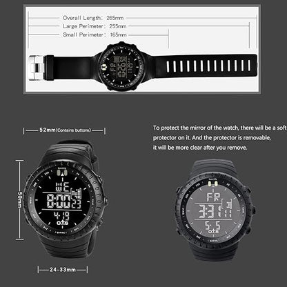 VierraSol | Reloj Digital Deportivo Impermeable para Hombre Henry – A Prueba de Golpes, Táctico y con Retroiluminación LED