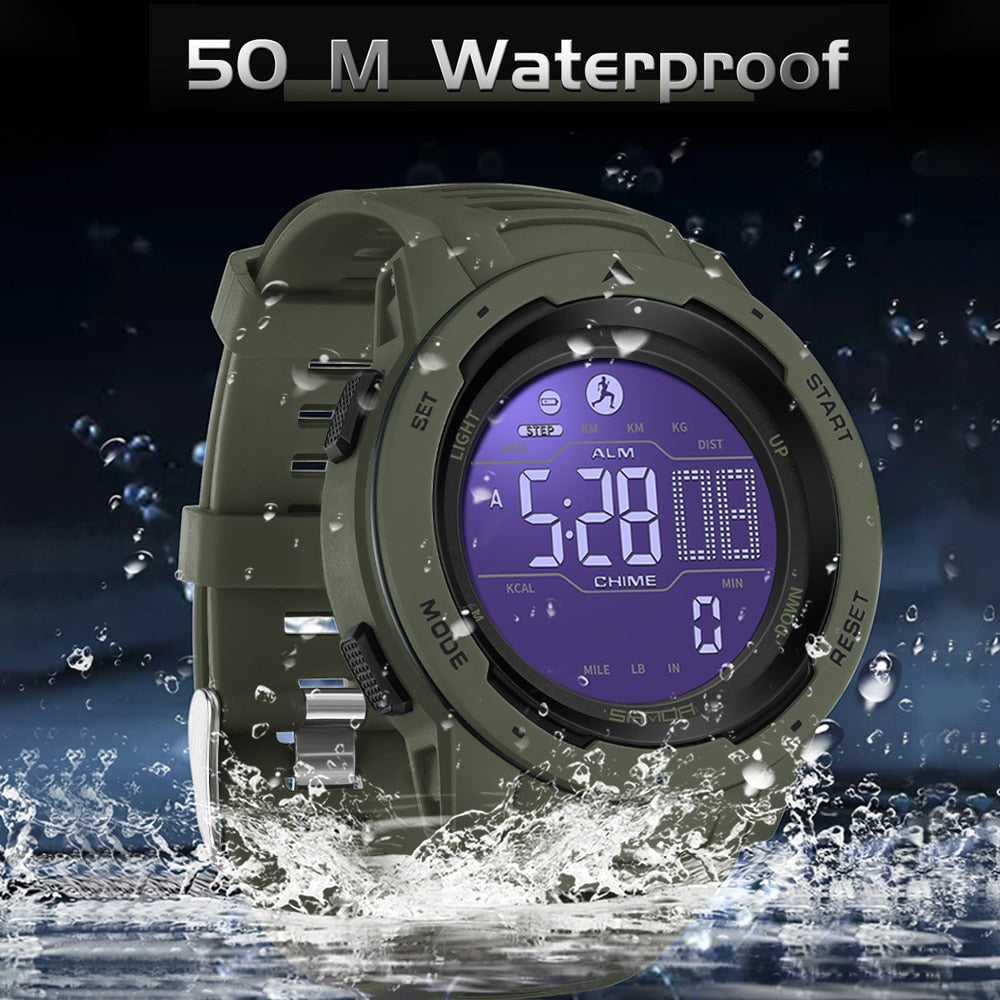 VierraSol | Reloj Digital Pedométrico Militar Impermeable