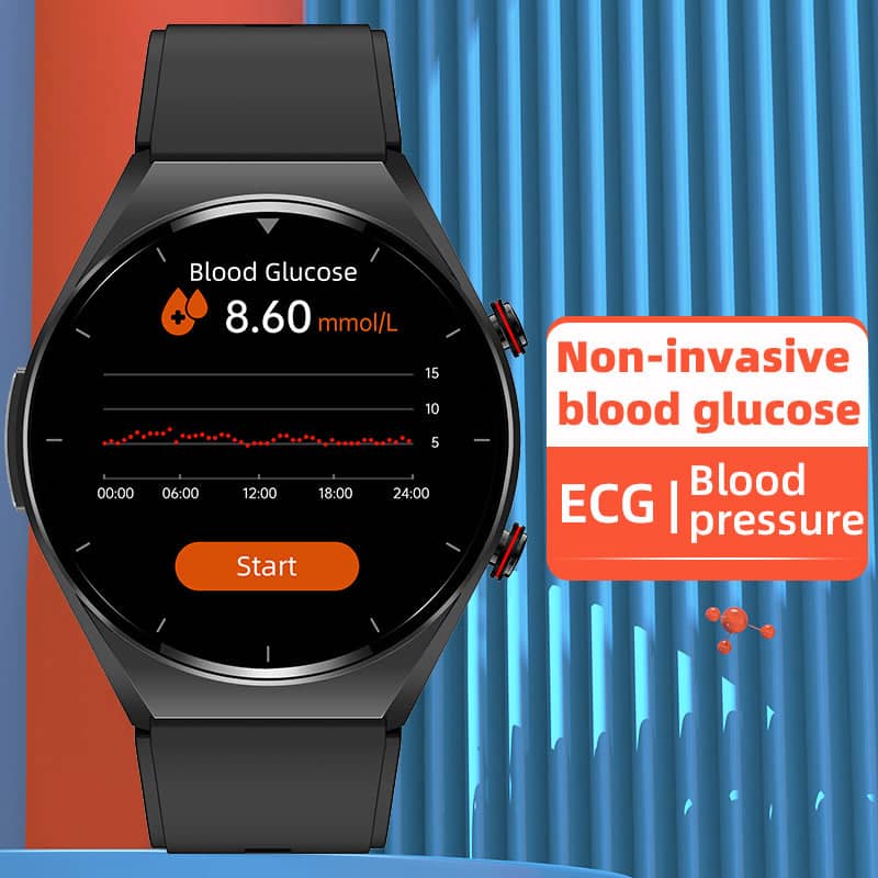 VierraSol | Reloj Inteligente de Salud Suga Pro con Monitoreo de Azúcar en Sangre, Presión Arterial, EKG/ECG y HRV