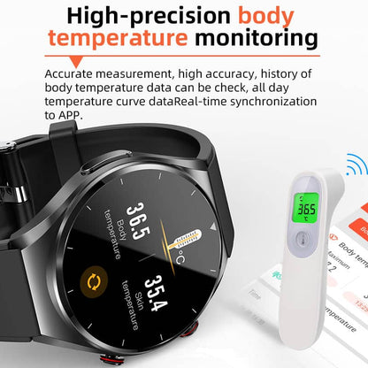 VierraSol | Reloj Inteligente de Salud Suga Pro con Monitoreo de Azúcar en Sangre, Presión Arterial, EKG/ECG y HRV