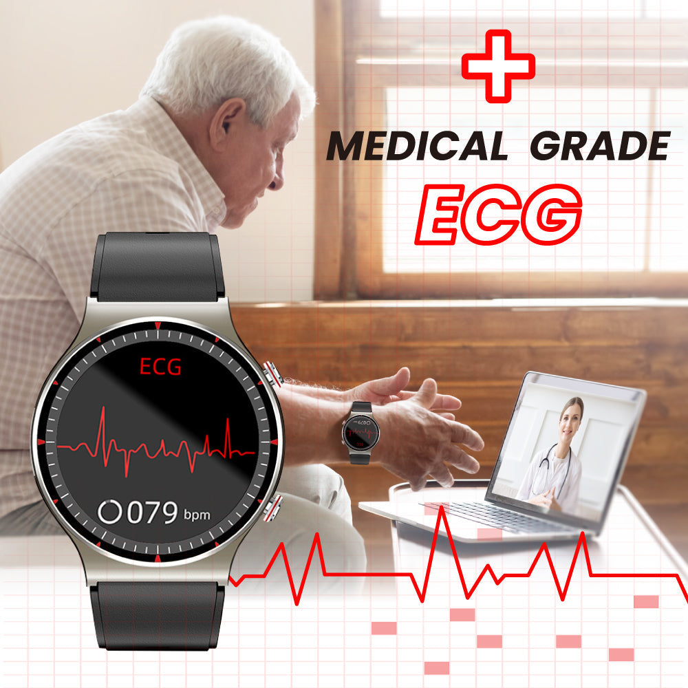 VierraSol | Reloj Inteligente Médico EKG | Certificado por CFDA | Biosensor de Alta Precisión de 512Hz | Monitoreo de SpO2 y Frecuencia Cardíaca | Análisis de Respiración Basado en IA | Impermeable IP67