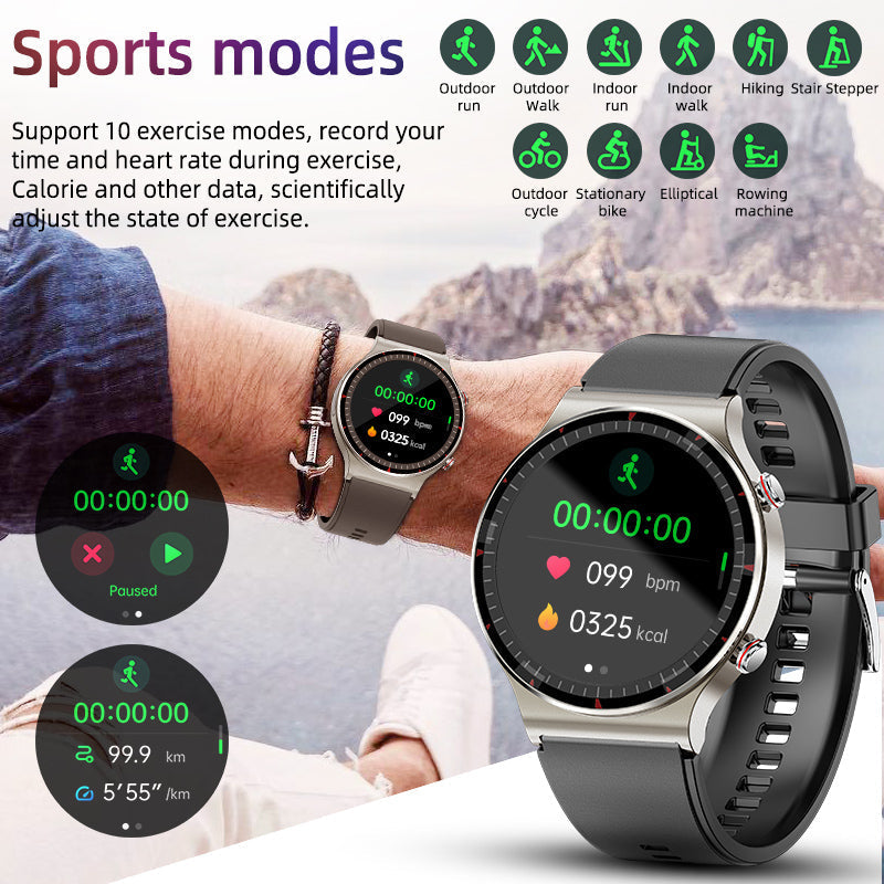 VierraSol | Reloj Inteligente Médico EKG | Certificado por CFDA | Biosensor de Alta Precisión de 512Hz | Monitoreo de SpO2 y Frecuencia Cardíaca | Análisis de Respiración Basado en IA | Impermeable IP67