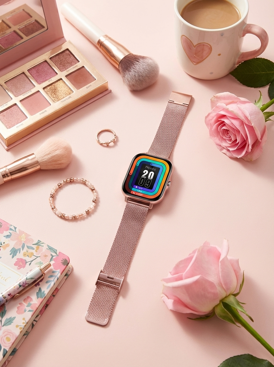 VierraSol | Reloj Inteligente para Mujeres con Carátula Cuadrada y Correa de Malla