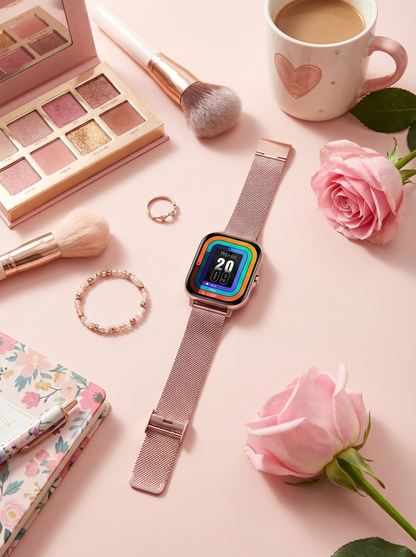 VierraSol | Reloj Inteligente para Mujeres con Carátula Cuadrada y Correa de Malla