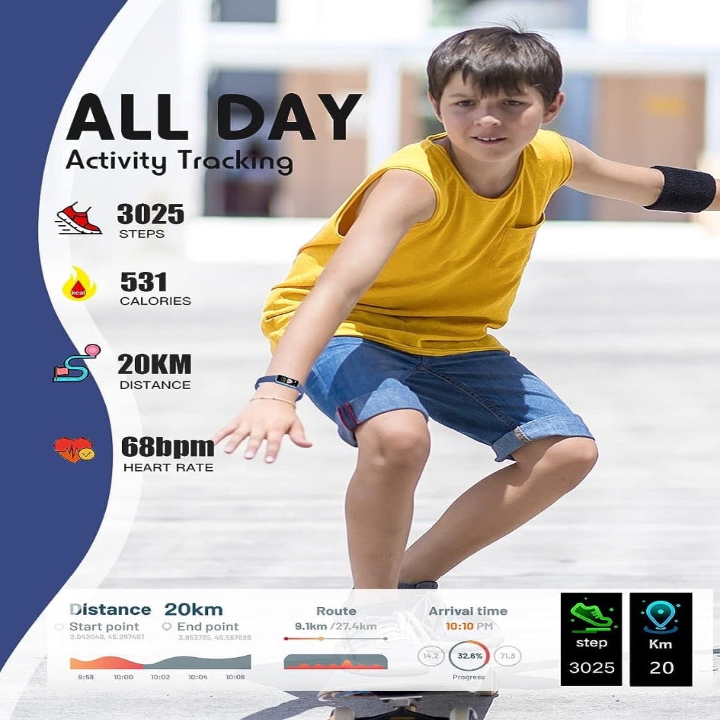 VierraSol | Reloj inteligente para niños con GPS, seguimiento de actividad y funciones de salud – Viona