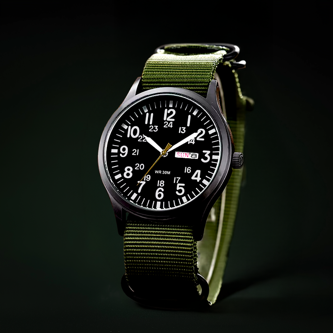 VierraSol | Reloj Robusto para Hombre para Actividades al Aire Libre – Estilo Militar Impermeable en Acero Inoxidable