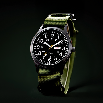 VierraSol | Reloj Robusto para Hombre para Actividades al Aire Libre – Estilo Militar Impermeable en Acero Inoxidable