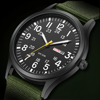 VierraSol | Reloj Robusto para Hombre para Actividades al Aire Libre – Estilo Militar Impermeable en Acero Inoxidable