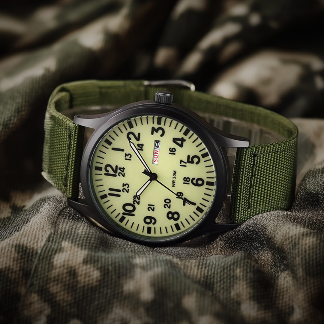 VierraSol | Reloj Robusto para Hombre para Actividades al Aire Libre – Estilo Militar Impermeable en Acero Inoxidable