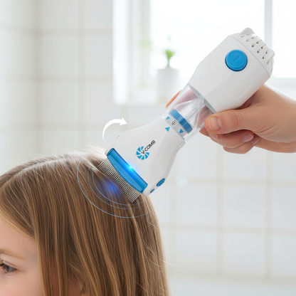 VierraSol | Removedor Eléctrico de Piojos | Tecnología de Succión por Vacío | Sistema de Peine de Acero Inoxidable | Extracción de Liendres Sin Químicos | Luz de Control LED Integrada | Incluye Filtro de Higiene