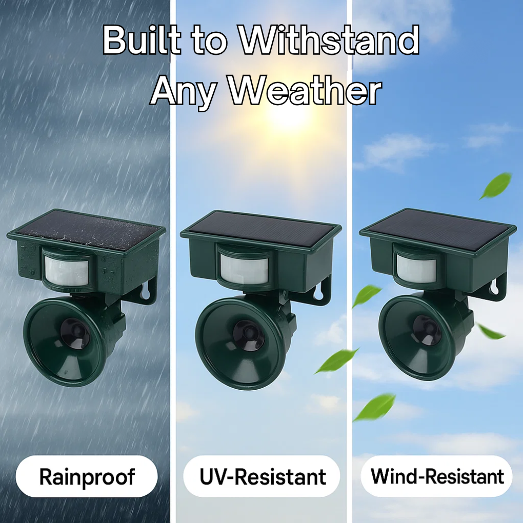 VierraSol | Repelente Solar de Aves con Sensor de Movimiento y Sonido