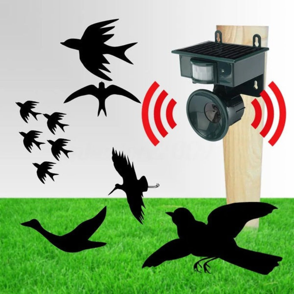 VierraSol | Repelente Solar de Aves con Sensor de Movimiento y Sonido