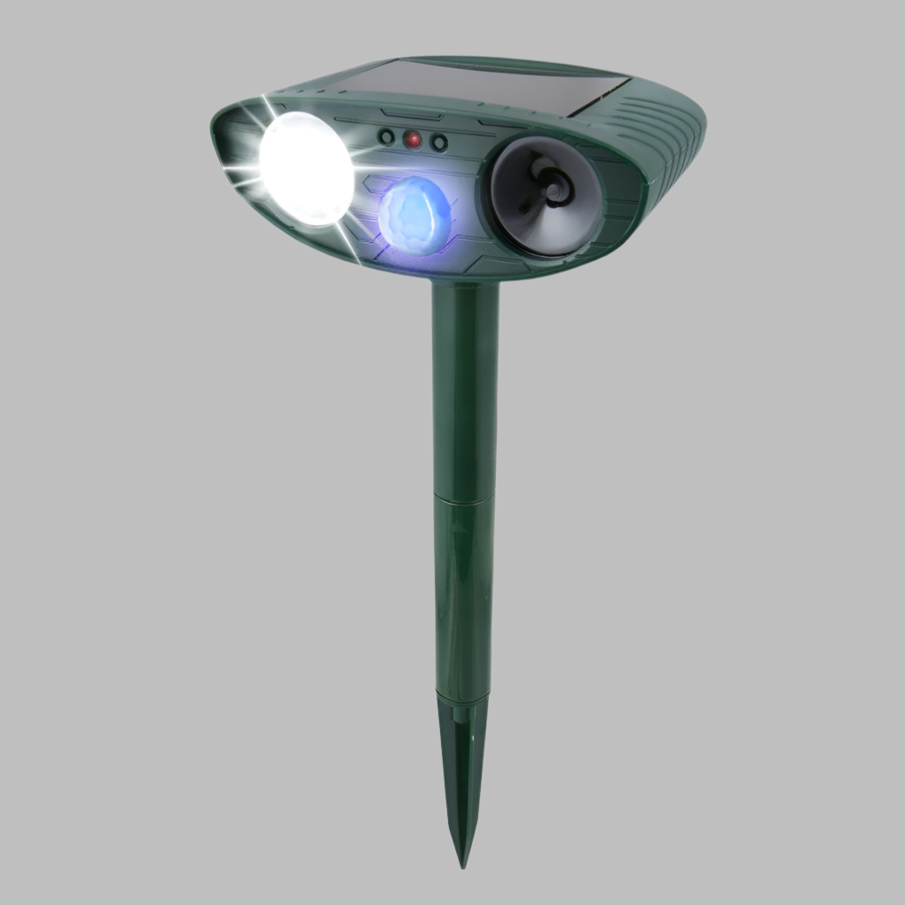 VierraSol | Repelente Ultrasonico Solar de Animales con Luz LED