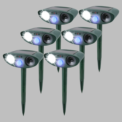 VierraSol | Repelente Ultrasonico Solar de Animales con Luz LED