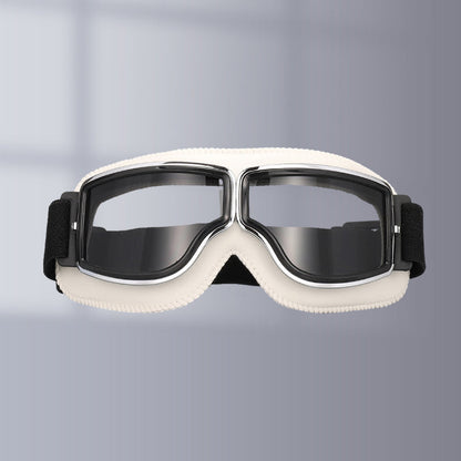 VierraSol | RoadRider | Gafas de Motocicleta Vintage con Lentes Intercambiables y Acolchado de Confort