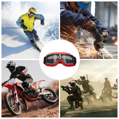 VierraSol | RoadRider | Gafas de Motocicleta Vintage con Lentes Intercambiables y Acolchado de Confort