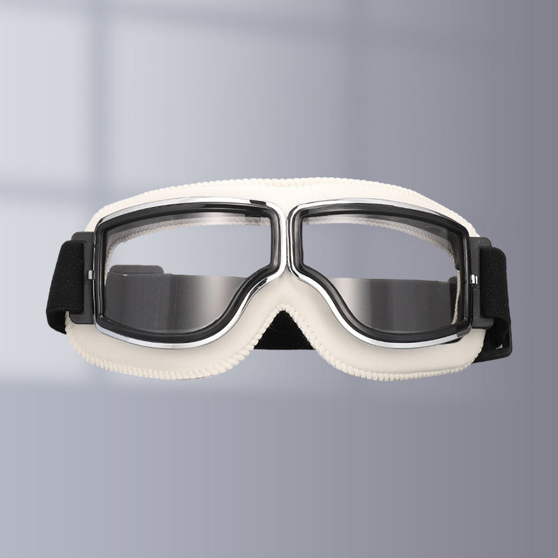 VierraSol | RoadRider | Gafas de Motocicleta Vintage con Lentes Intercambiables y Acolchado de Confort