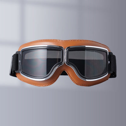 VierraSol | RoadRider | Gafas de Motocicleta Vintage con Lentes Intercambiables y Acolchado de Confort