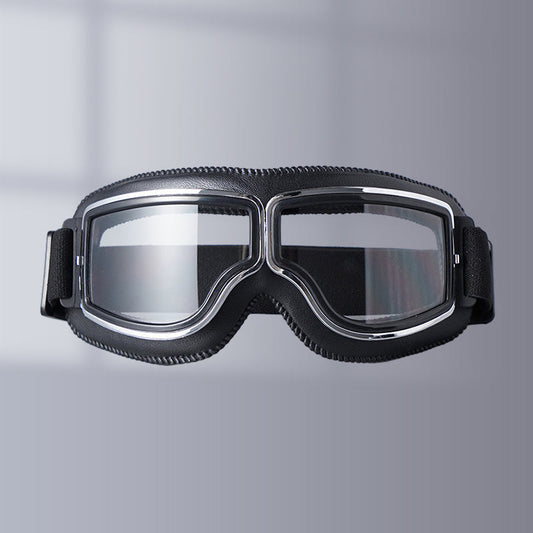 VierraSol | RoadRider | Gafas de Motocicleta Vintage con Lentes Intercambiables y Acolchado de Confort