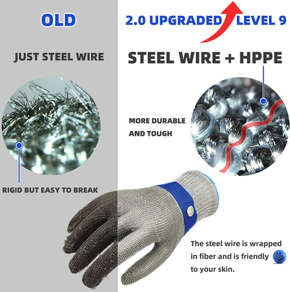 VierraSol | Safehands - Guante de Metal con Malla de Acero Inoxidable (Compra 1 y Llévate 1 Gratis)