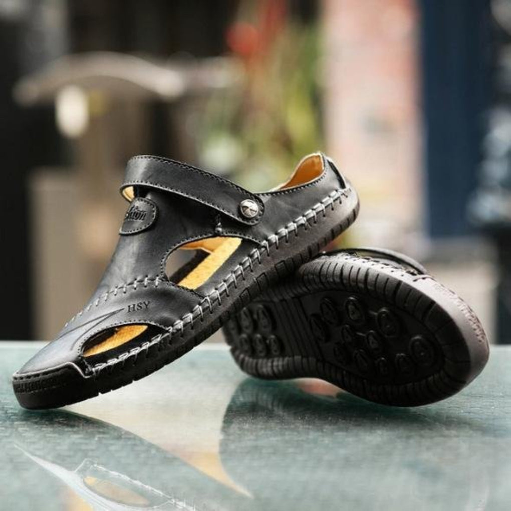 VierraSol | Sandalias de Cuero para Hombre con Punta Cerrada