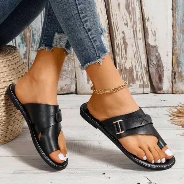 VierraSol | Sandalias de Cuero para Mujeres con Corrección Ortopédica de Hallux Valgus