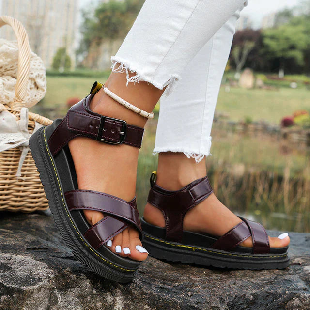 VierraSol | Sandalias de Plataforma para Mujeres con Correa de Hebilla