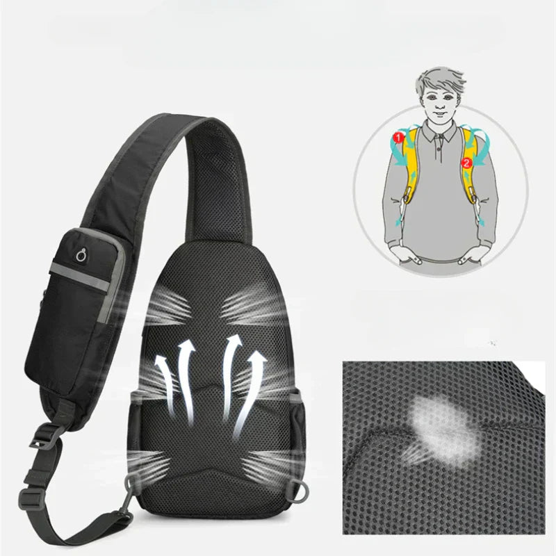 VierraSol | SecurePack | Mochila de Hombro Impermeable Antirrobo de Múltiples Bolsillos – Bolsa de Viaje Cruzada Ligera