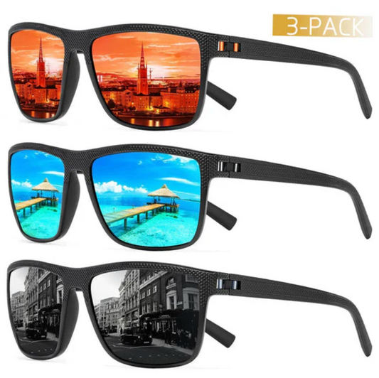 VierraSol | Set de Gafas de Sol Polarizadas ZichtZeker de 3 Piezas – Protección UV400 y Comodidad