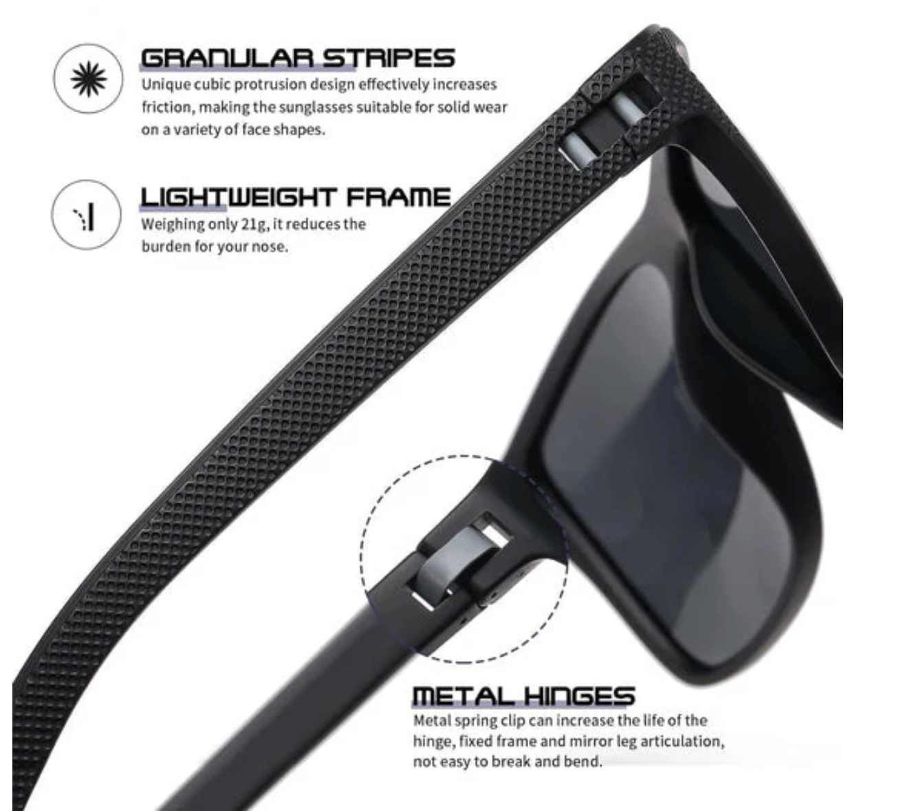 VierraSol | Set de Gafas de Sol Polarizadas ZichtZeker de 3 Piezas – Protección UV400 y Comodidad