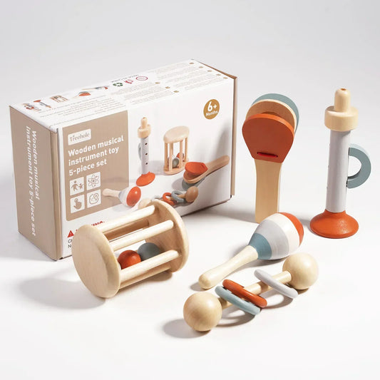 VierraSol | Set de Instrumentos Musicales de Madera Montessori para Niños Pequeños - Xilófono Afinado Profesionalmente, Maracas y más - Regalo Educativo para Niños en Edad Preescolar