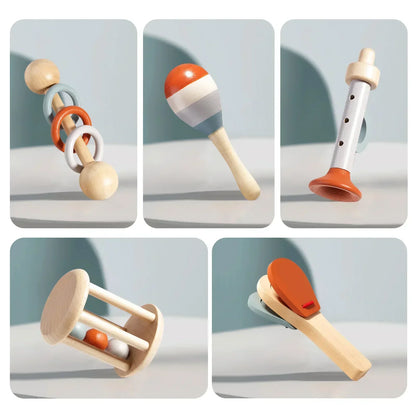 VierraSol | Set de Instrumentos Musicales de Madera Montessori para Niños Pequeños - Xilófono Afinado Profesionalmente, Maracas y más - Regalo Educativo para Niños en Edad Preescolar