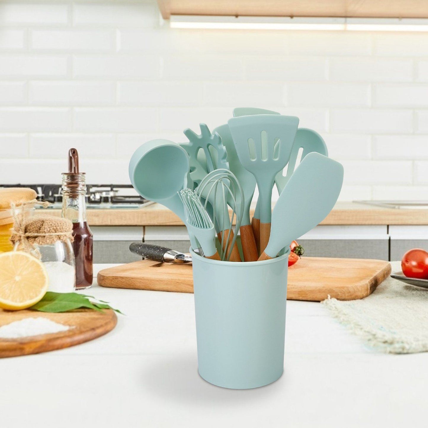 VierraSol | Set de Utensilios de Cocina de Silicona de 11 Piezas