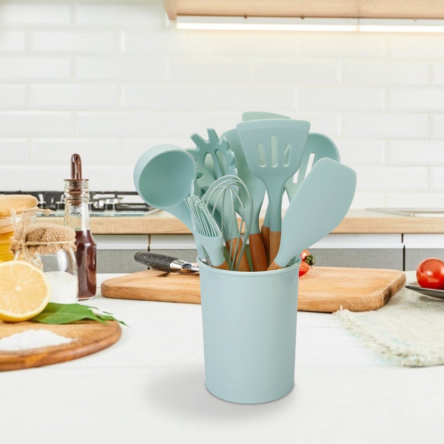 VierraSol | Set de Utensilios de Cocina de Silicona de 11 Piezas