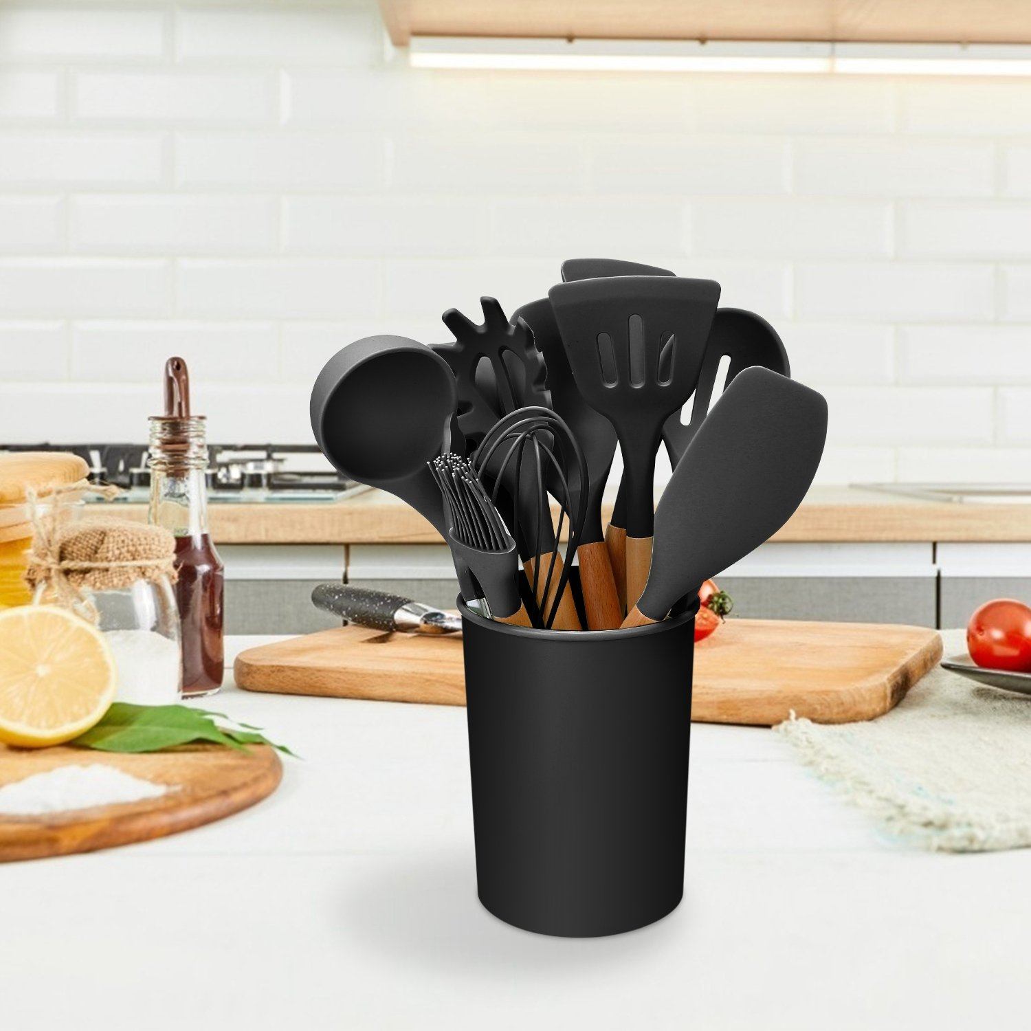 VierraSol | Set de Utensilios de Cocina de Silicona de 11 Piezas