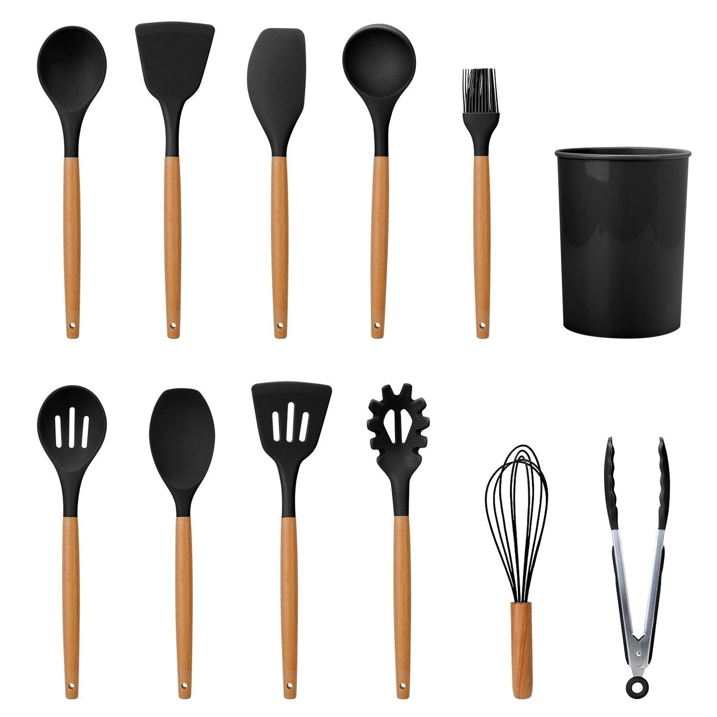 VierraSol | Set de Utensilios de Cocina de Silicona de 11 Piezas