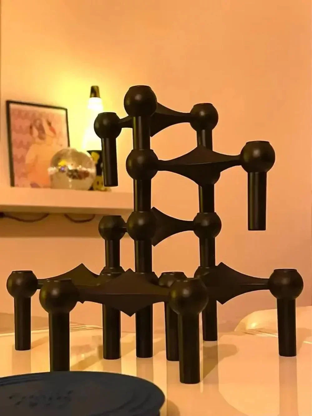 VierraSol | Soporte de Vela Modular de Metal Molecular